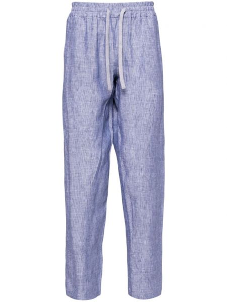 Pantalon en lin Fedeli bleu