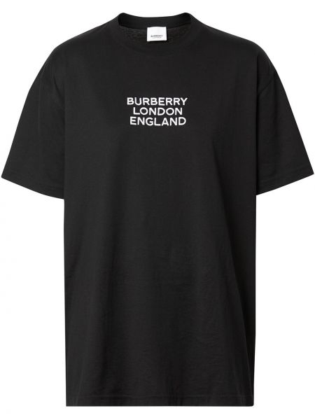 Camiseta con bordado oversized Burberry negro