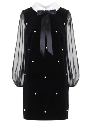 Черное бархатное коктейльное платье Yanina