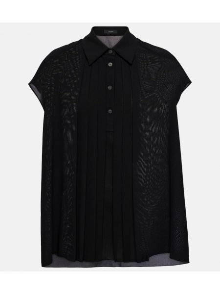 Плисирана блуза Joseph черно