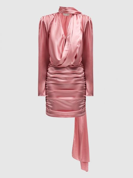 Шелковое коктейльное платье Magda Butrym розовое