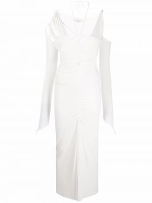 Přiléhavé dlouhé šaty Manuri bílé