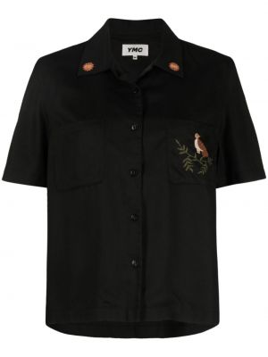 Kvetinová košeľa s výšivkou Ymc čierna