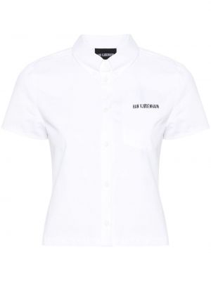 Bavlněná košile s výšivkou Han Kjøbenhavn bílá