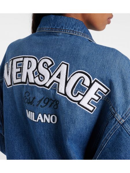 Kurtka jeansowa Versace niebieska