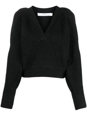 Merinowolle pullover mit v-ausschnitt Iro schwarz