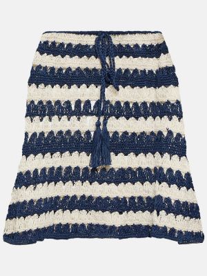 Mini falda de algodón Anna Kosturova azul