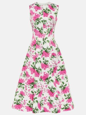 Midi obleka s cvetličnim vzorcem Emilia Wickstead rumena