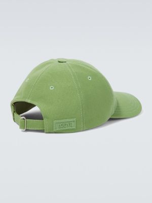 Памучна шапка с козирки Loewe зелено