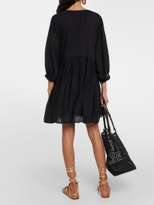 Памучна кадифена рокля Velvet черно