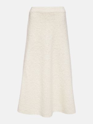Hodvábna vlnená dlhá sukňa Gabriela Hearst biela