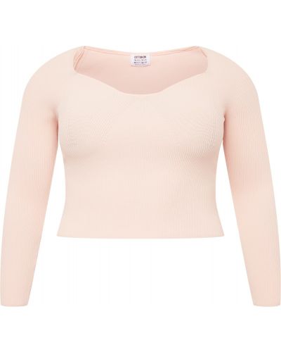 Pamut pulóver Cotton On Curve rózsaszín