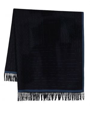 Echarpe en laine en jacquard Brioni bleu