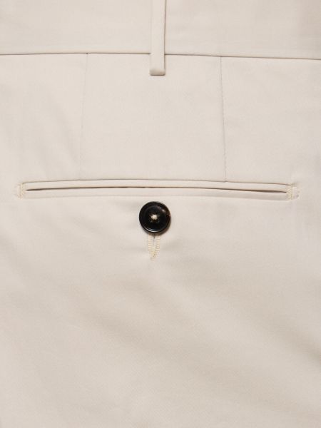 Pantalones slim fit de algodón sin tacón Zegna beige