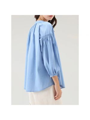 Bluzka bawełniana Woolrich niebieska