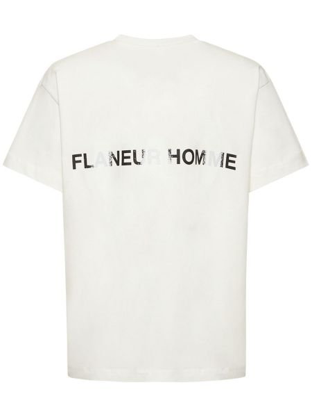 Bavlněné tričko jersey Flâneur bílé