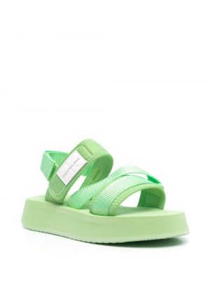Sandały na platformie Calvin Klein Jeans zielone