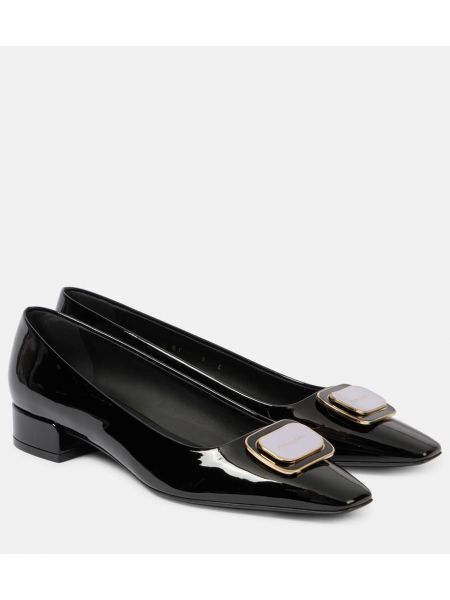 Lack läder ballerinas Ferragamo svart