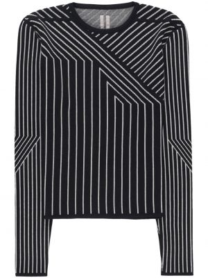 Sweat en laine à imprimé à motif géométrique Rick Owens noir