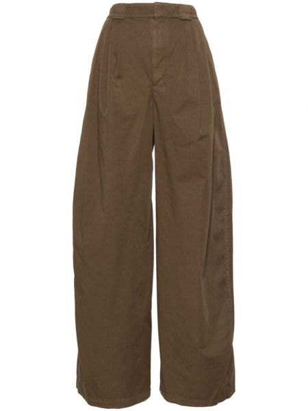 Pantaloni cu croială lejeră plisate Lemaire maro