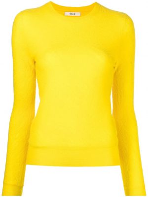 Vlněné dlouhý top s dlouhými rukávy s kulatým výstřihem Céline Pre-owned - žlutá