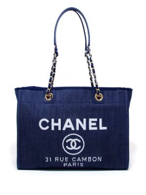 Borsa shopper Chanel Pre-owned blu