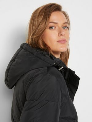 Длинное пальто с капюшоном Bpc Bonprix Collection черное