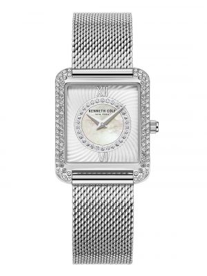 Женские классические серебристые часы с сетчатым браслетом из нержавеющей стали, мм Kenneth Cole New York, серебро