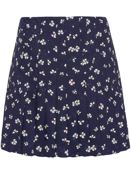 Plisirana jacquard mini suknja s cvjetnim printom Prada