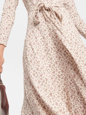 Φλοράλ βαμβακερή μίντι φόρεμα ζακάρ Polo Ralph Lauren