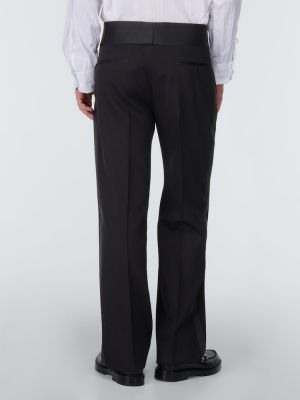 Μάλλινο παντελόνι με ίσιο πόδι Valentino μαύρο
