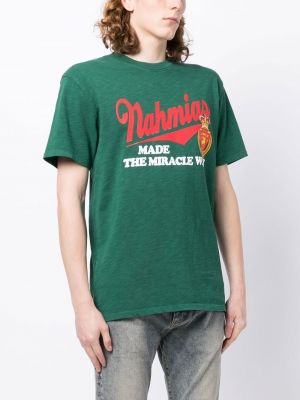 Bavlnené tričko s potlačou Nahmias zelená