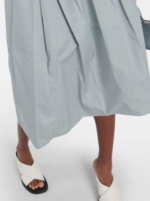Bavlnená midi sukňa Jil Sander modrá