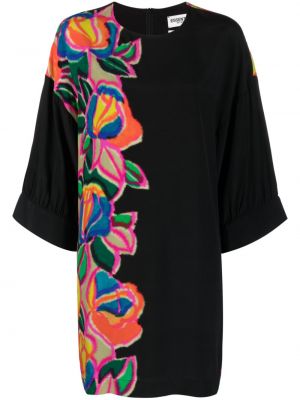 Φλοράλ φόρεμα με σχέδιο με στρογγυλή λαιμόκοψη Essentiel Antwerp μαύρο