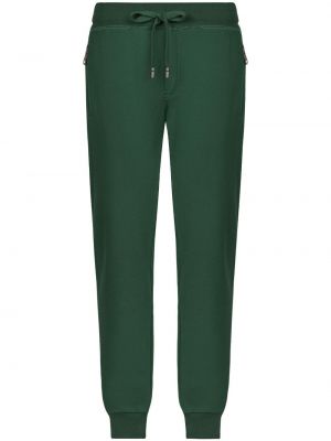 Teplákové nohavice Dolce & Gabbana zelená