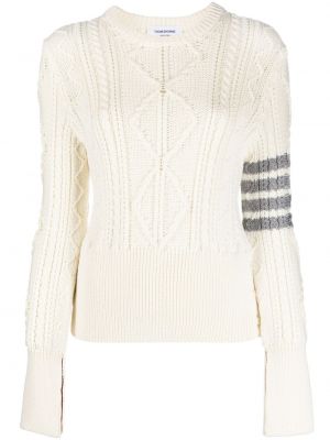 Prugasti pulover Thom Browne bijela