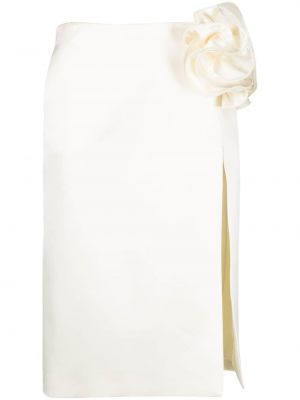 Kvetinová hodvábna midi sukňa Magda Butrym biela