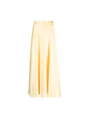 Satynowa długa spódnica Ralph Lauren żółta