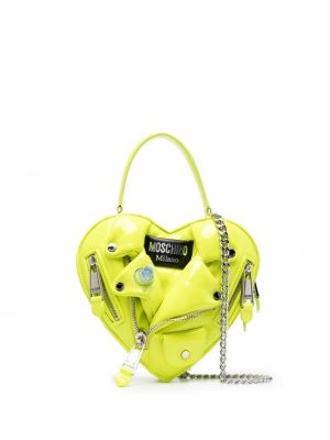 Чанта през рамо със сърца Moschino зелено