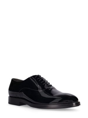Кожени обувки в стил дерби с връзки от лакирана кожа Brunello Cucinelli черно
