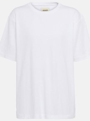 Bavlněné tričko jersey Khaite bílé