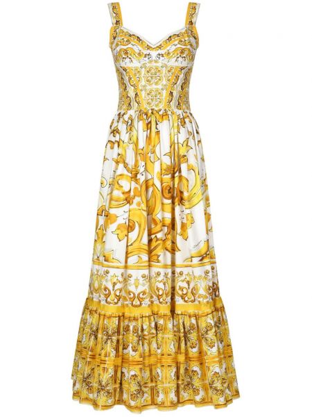 Ausgestelltes kleid aus baumwoll Dolce & Gabbana gelb