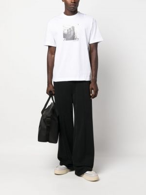 T-krekls ar apdruku ar apaļu kakla izgriezumu Calvin Klein balts