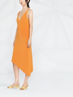 Asymetrické šaty bez rukávů Remain oranžové