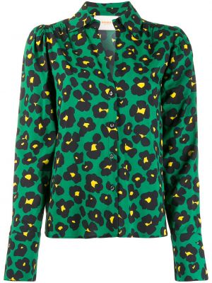 Blusa de flores leopardo La Doublej verde
