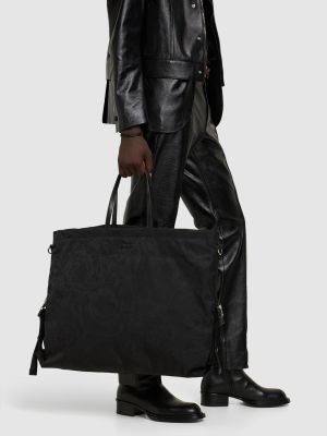 Borsa shopper di nylon Versace nero
