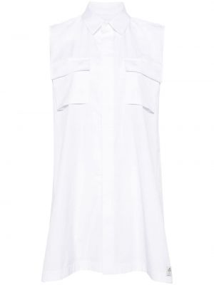 Sukienka mini plisowana Sacai biała
