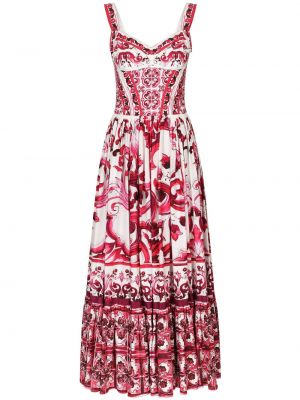 Kleid aus baumwoll mit print Dolce & Gabbana