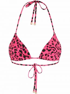Bikini con estampado leopardo Dolce & Gabbana rosa