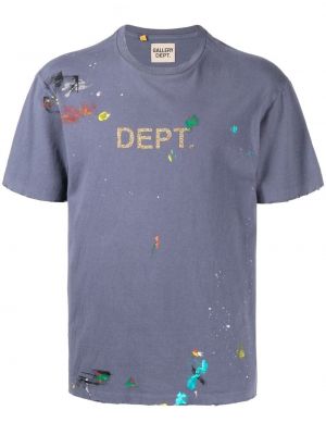 Βαμβακερή μπλούζα με φθαρμένο εφέ Gallery Dept. μπλε